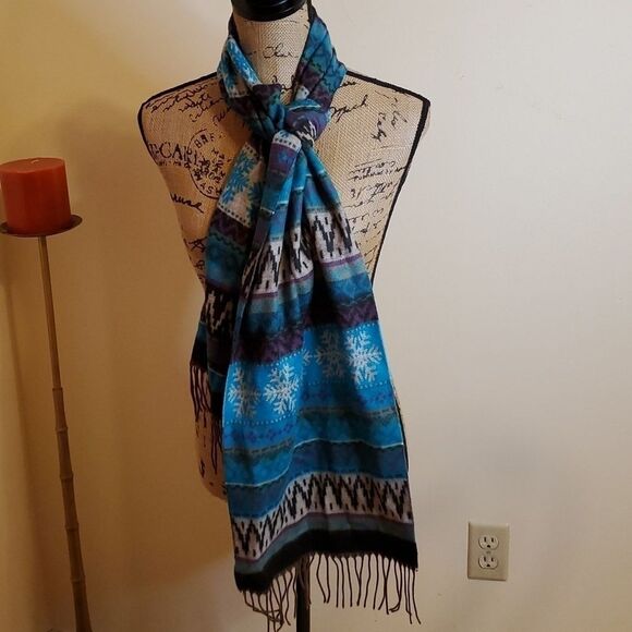 Preston & York Teal, purple, gray scarf - Picture 1 of 6